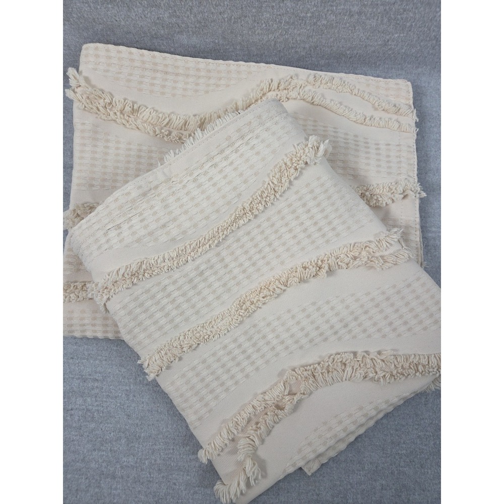 Koolaburra by UGG Standard‎ Pillow Sham Set Beige Shag Ruffle Textured Zip Boho
